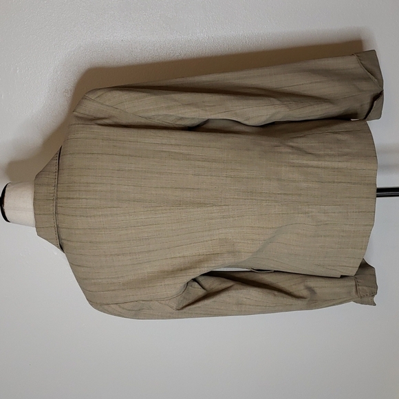 Lafayette 148 New York Tan Stripe Wool Blazer Single Button Office Vintage Luxe - Picture 10 of 12